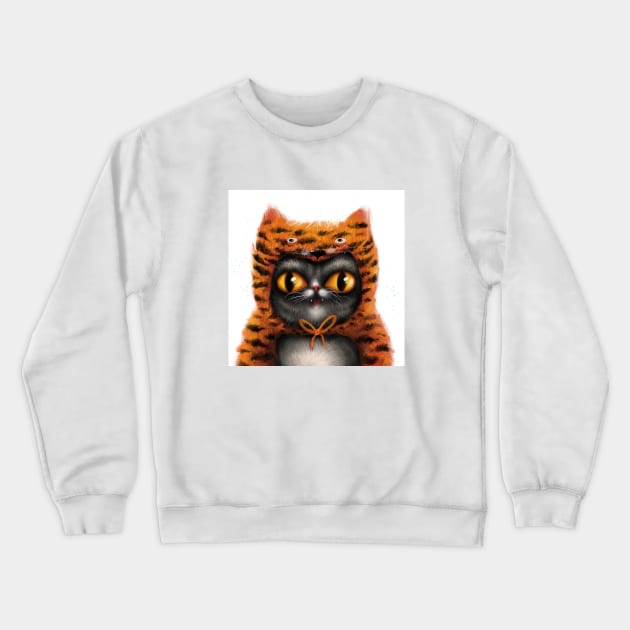 Tiger Cat Crewneck Sweatshirt by Marysha_art